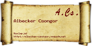 Albecker Csongor névjegykártya