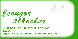 csongor albecker business card